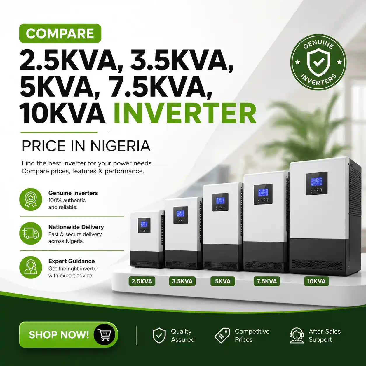 2.5kva 3.5kva 5kva 7.5kva 10kva inverter Price in Nigeria