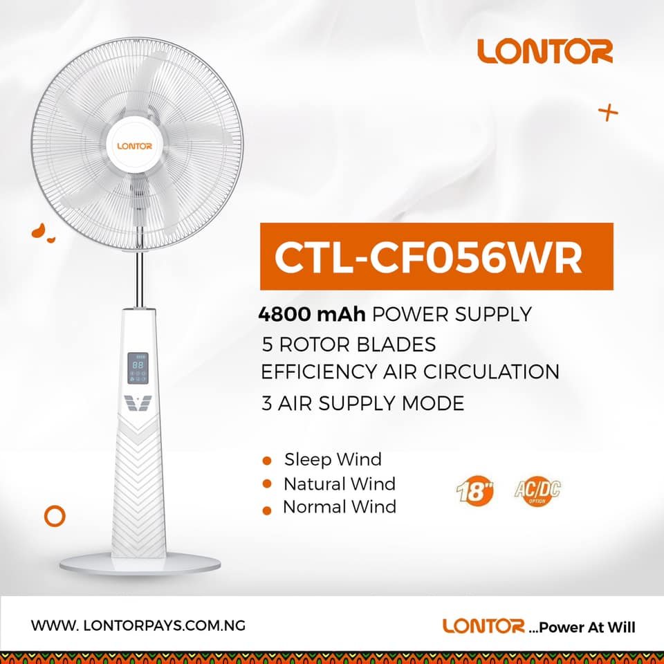 Lontor Rechargeable Standing Fan