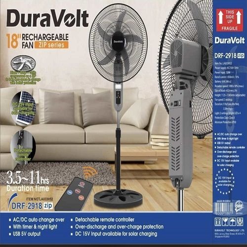 Duravolt rechargeable fan