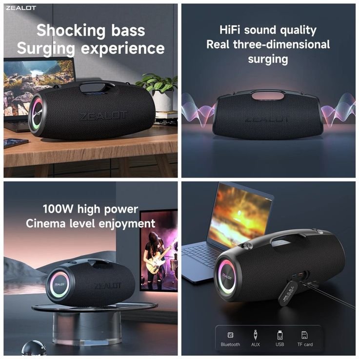 75W Loud Bass Zealot S78 Bluetooth Speaker