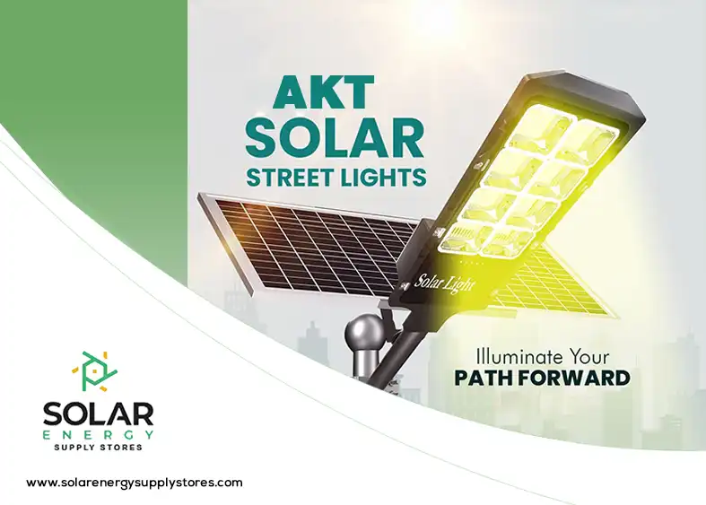 AKT solar street light providing bright, eco-friendly lighting on a Nigerian street