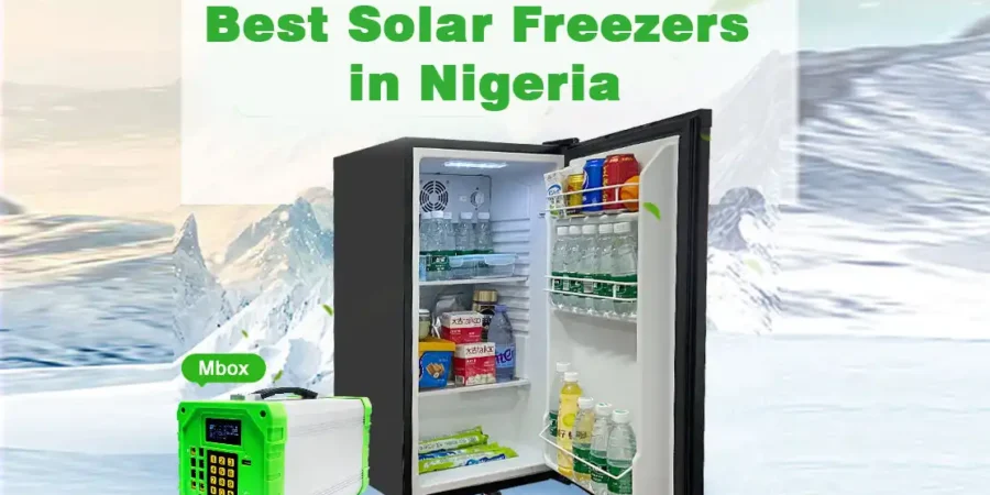 Top-rated solar freezer with digital display and solar panel setup