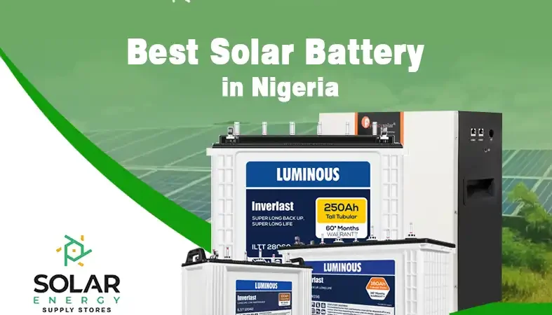 Top-rated best solar battery in Nigeria neatly arranged in a Nigerian energy store