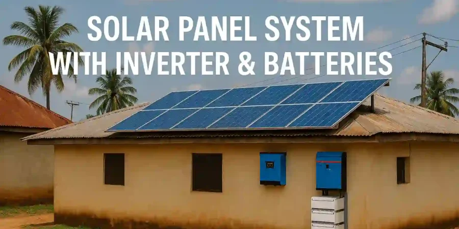 Solar panel system installed on a residential roof for energy generation